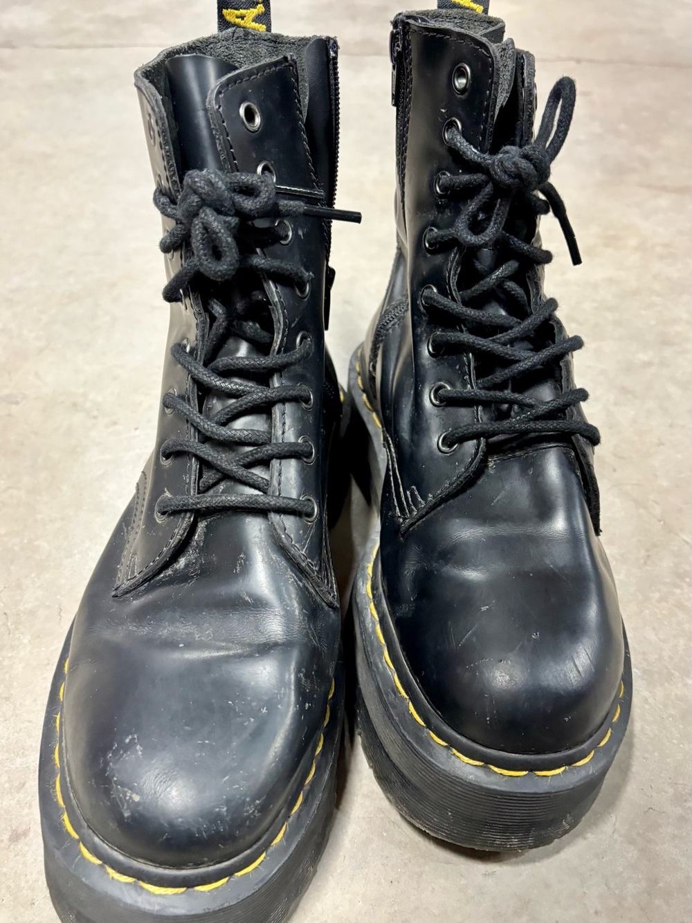 Dr. Marten’s Jadon Smooth Leather Platform Combat Boots - Picture 11 of 15
